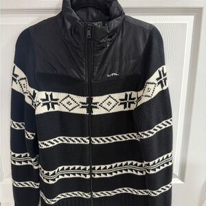Lauren Ralph Lauren Black and Cream Turtleneck Sweater jacket